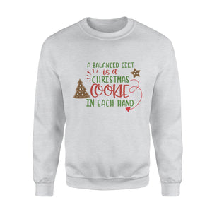 A balanced diet is a christmas funny sweatshirt gifts christmas ugly sweater for men and women