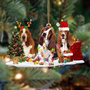 Basset Hound-Christmas Dog Friends Hanging Ornament - Best gifts your whole family