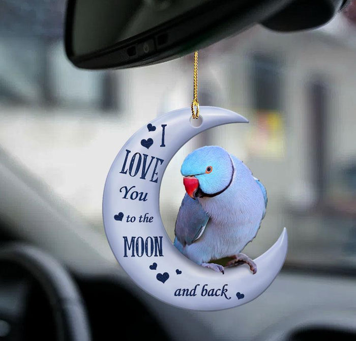 Blue Ringneck moon back gift for bird lover two sided ornament - Best gifts your whole family