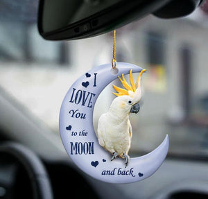 Citron Cockatoo moon back gift for bird lover two sided ornament - Best gifts your whole family