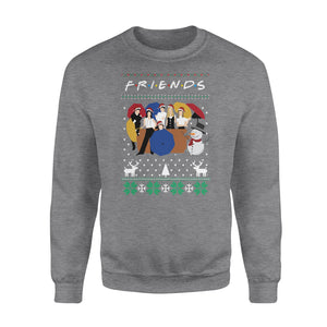 Friends And Snowman Christmas Ugly Sweatshirt - Funny sweatshirt gifts christmas ugly sweater for men and women