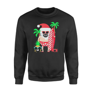 Funny 2020 Christmas Surfing Gift for Surfer Santa with Mask - Funny sweatshirt gifts christmas ugly sweater for men and women