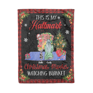 This is my Christmas movies watching blanket cat mom personalized fleece blanket gifts custom christmas blanket