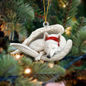 White German Shepherd Sleeping Angel Christmas Ornament Dog Christmas Hanging Ornament - Best gifts your whole family